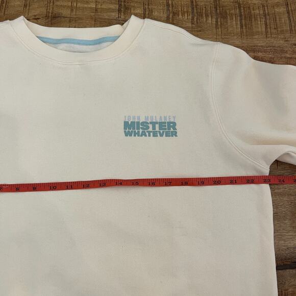 John Mulaney Mister Whatever Sweatshirt Cream Medium Oversized Pullover Fleece - Picture 10 of 11